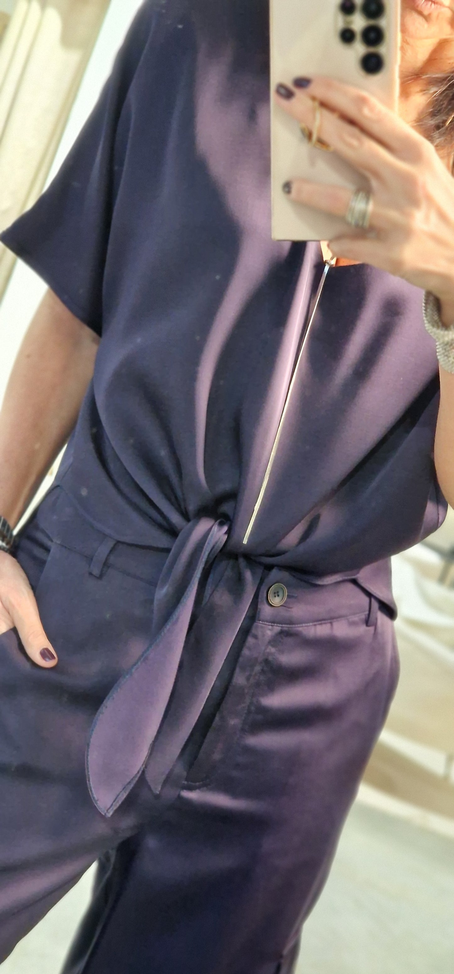 Blouse satin Tied