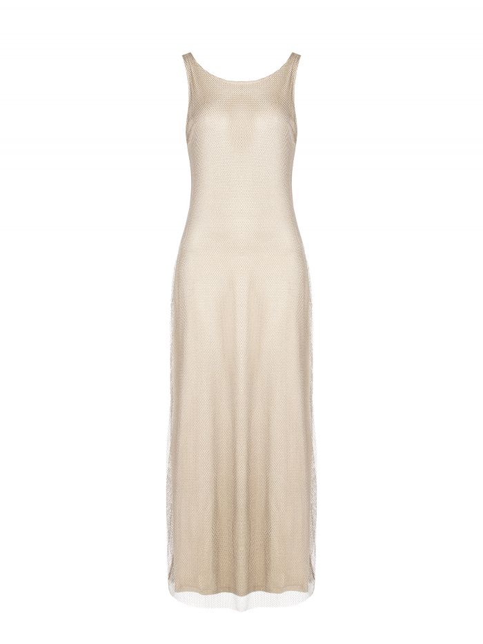 Robe filet métallisé
