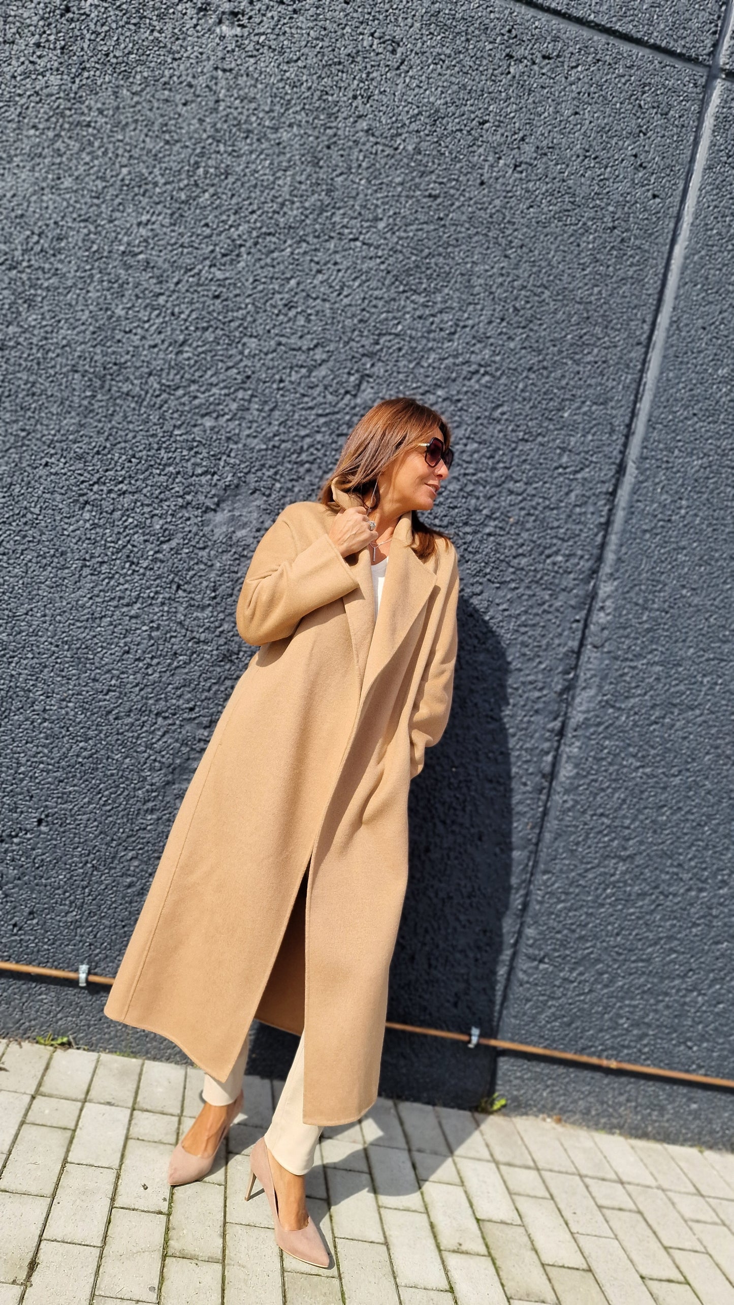 Manteau long camel
