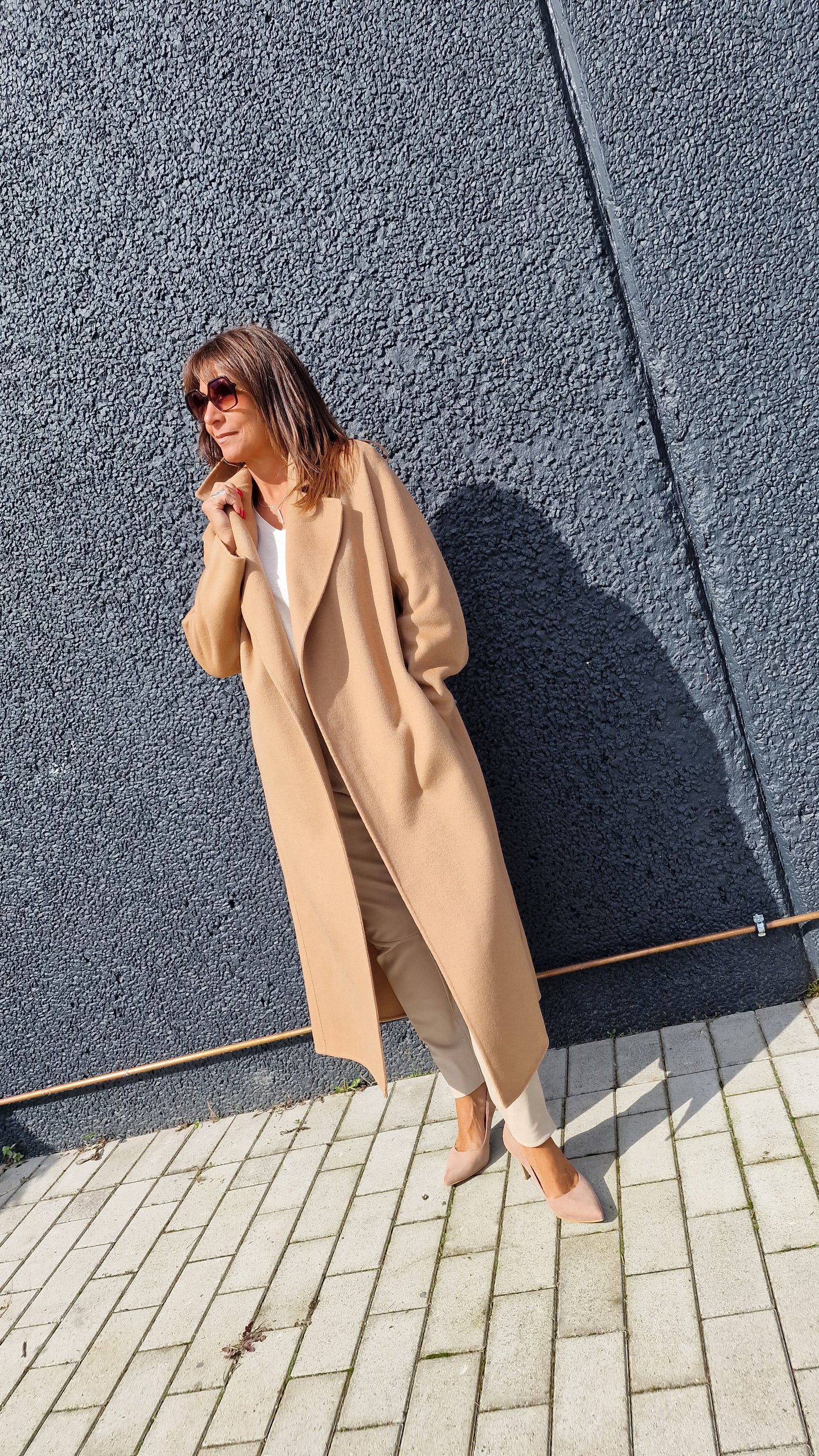 Manteau long camel