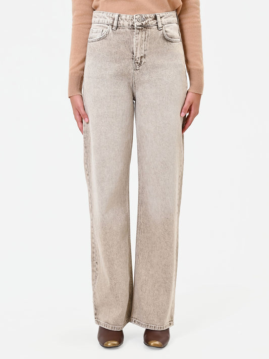 Jean ample taille haute beige taupe Giorgia Palmas X Rinascimento