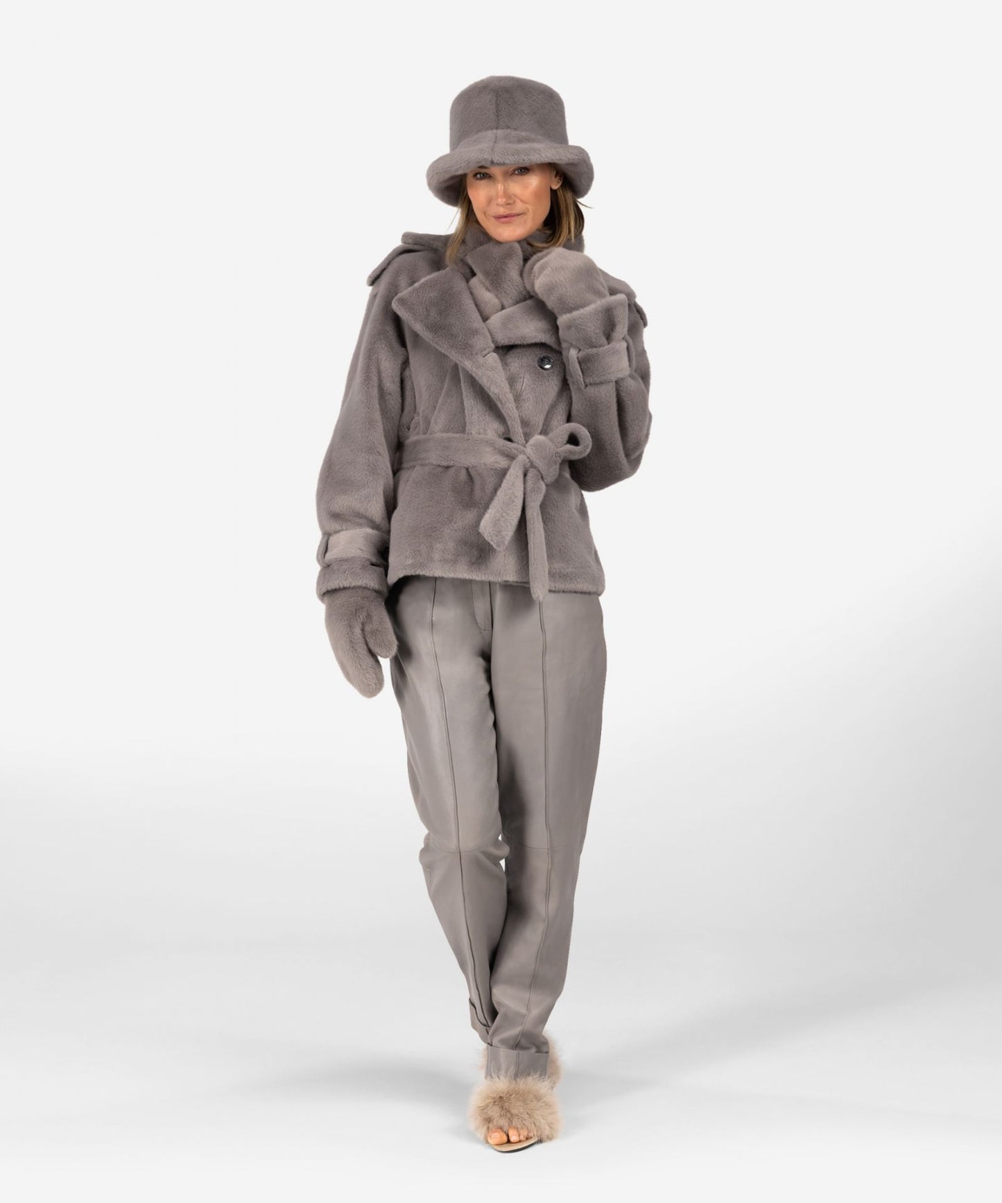 Veste Cristel fourrure grise